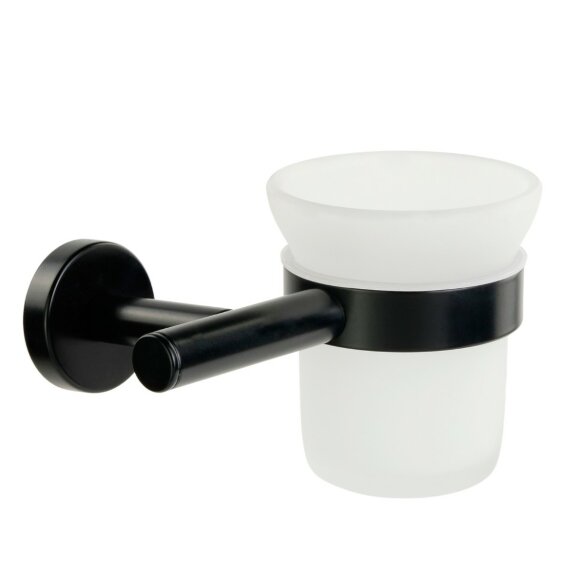 Стакан для зубных щеток, настенный, Migliore Fortis, черный арт. 31755