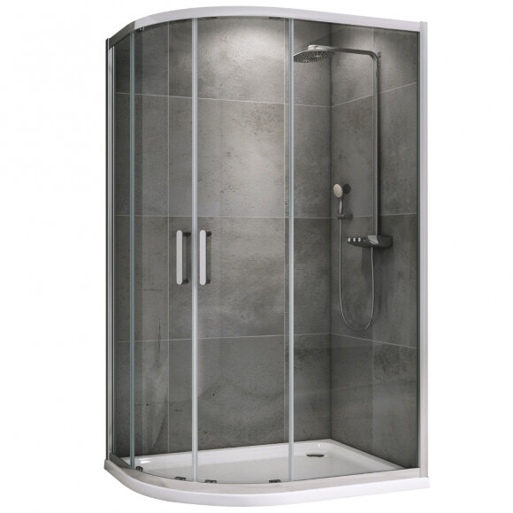 Душевой уголок Schwarzer Diamant 1100x900мм, Хром, ABBER арт. AG01119