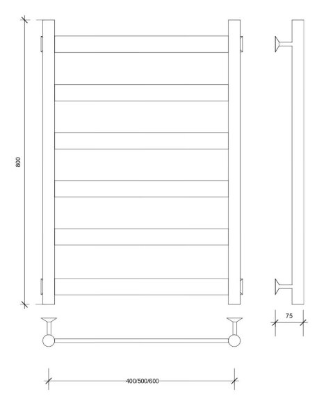 Полотенцесушитель водяной, черный, Secado 80x50, Комано 2 - 4603777441319 Полотенцесушитель водяной, черный, Secado 80x50, Комано 2 - 4603777441319