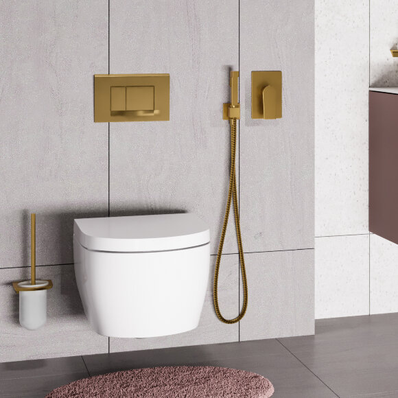 Гигиенический душ со смесителем с шлангом 150 см A55094 WasserKRAFT цвет: Золото