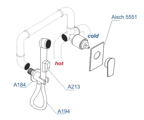 Гигиенический душ со смесителем с шлангом 150 см A55094 WasserKRAFT цвет: Золото Гигиенический душ со смесителем с шлангом 150 см A55094 WasserKRAFT цвет: Золото
