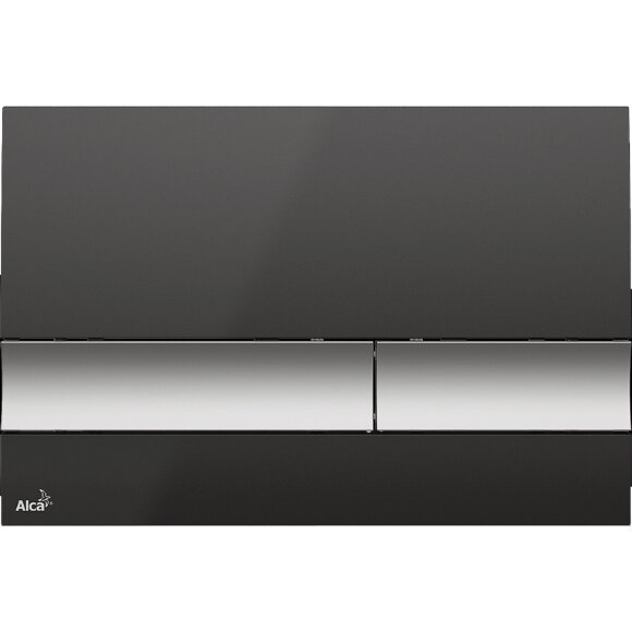Клавиша смыва черная матовый хром Alcaplast Basic арт. M1728-2