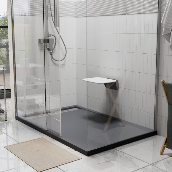 Душевой поддон Wiese 84T07 120x90x4 прямоугольная WasserKRAFT цвет: серый матовый