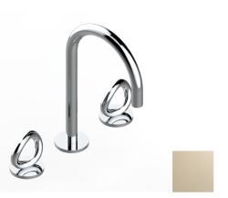 Смеситель для раковины на три отверстия устанавливаемый на борту с донным клапаном, THG Серия "О", светлое золото (F30) - G4P-151 Смеситель для раковины на три отверстия устанавливаемый на борту с донным клапаном, THG Серия "О", светлое золото (F30) - G4P-151