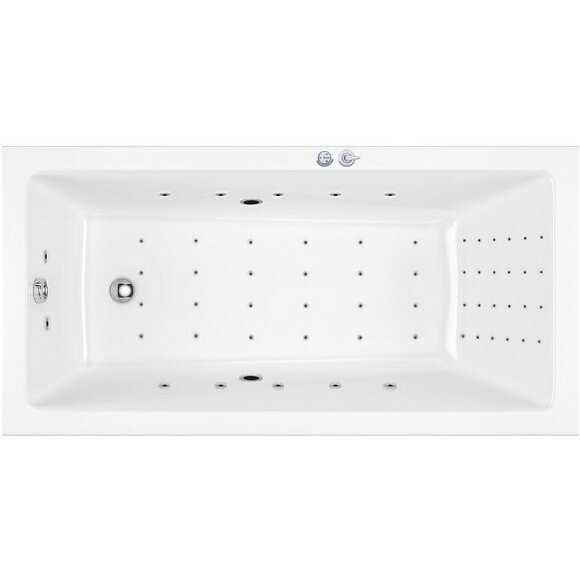 Акриловая ванна Wave Slim 170x75 с гидромассажем Excellent, WAEX.WAV170.75S.NANO.CR