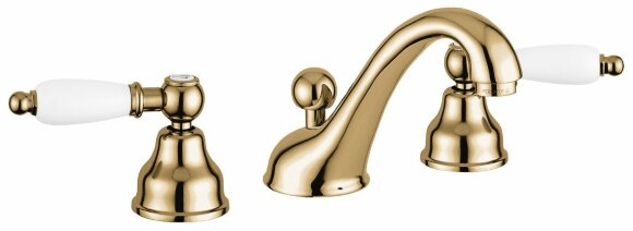 Смеситель с донным клапаном для раковины на 3 отверстия, Emmevi Deco Ceramic, 121033/BR цвет: бронза