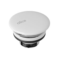 Донный клапан для раковин и биде Alice, керамический, неперекрываемый, цвет: белый глянцевый, арт. PIL006 Донный клапан для раковин и биде Alice, керамический, неперекрываемый, цвет: белый глянцевый, арт. PIL006