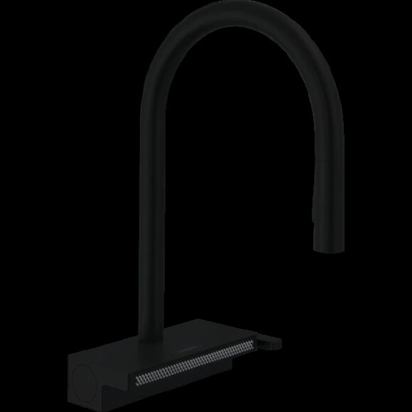 Hansgrohe смеситель для кухни, с вытяжным душем, Aquno Select M81, матовый черный арт. 73837670