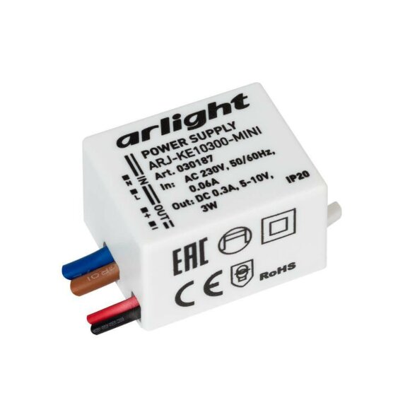 Драйвер ARJ-KE10300-Mini 5-10V 3W IP20 0,3A Arlight - 030187