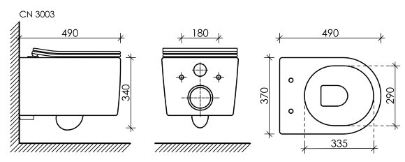 Подвесной унитаз Moments Rimless Ceramica Nova (белый) CN3003
