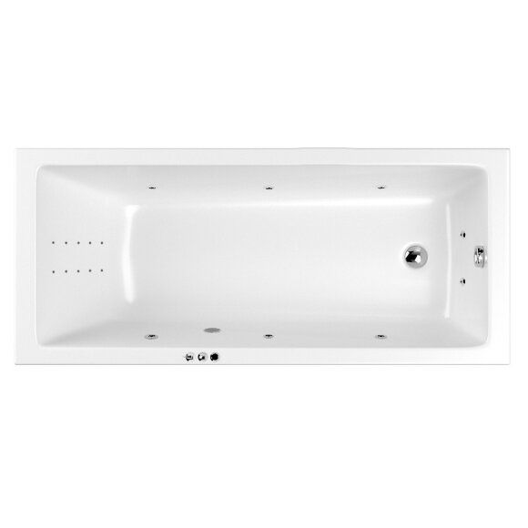 Гидромассажная ванна 180х80 Whitecross Wave 0111.180080.100.SMARTNANO.CR цвет: хром