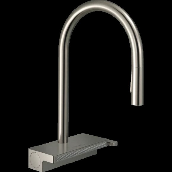 Hansgrohe смеситель для кухни, с вытяжным душем, Aquno Select M81, матовая нержавеющая сталь арт. 73837800
