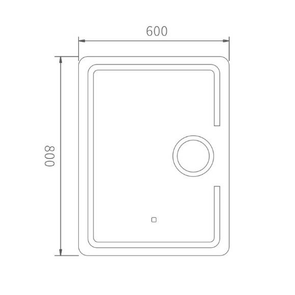 Зеркало с LED подсветкой серебристый, Haiba - HB661