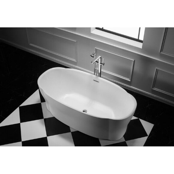 BelBagno Акриловая ванна 170x85, отдельностоящая, овальная, белая, арт. BB403-1700-850