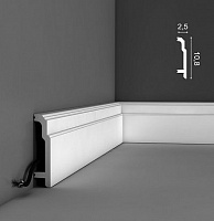 Плинтус гибкий из полиуретана SX155F Orac Axxent Бельгия цвет: Белый