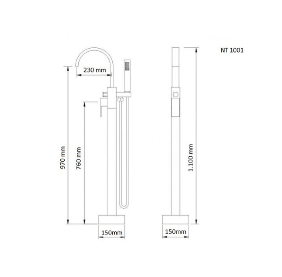 Смеситель NT1001 NERA C NT BAGNO цвет: хром Смеситель NT1001 NERA C NT BAGNO цвет: хром