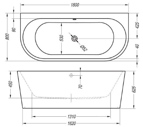 Ванна DREAM-SP 180X80-L WHITE (Пр. угл.) Kolpa-San арт. 574360