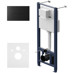 Инсталляция для подвесного унитаза с черной матовой клавишей смыва AM.PM Pro арт. I012704.7038