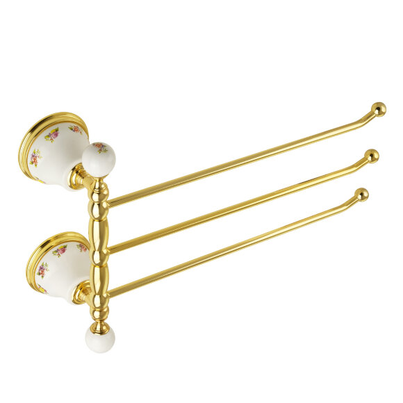 Полотенцедержатель тройной поворотный, L37 cм, Migliore Provance, золото арт. 17705