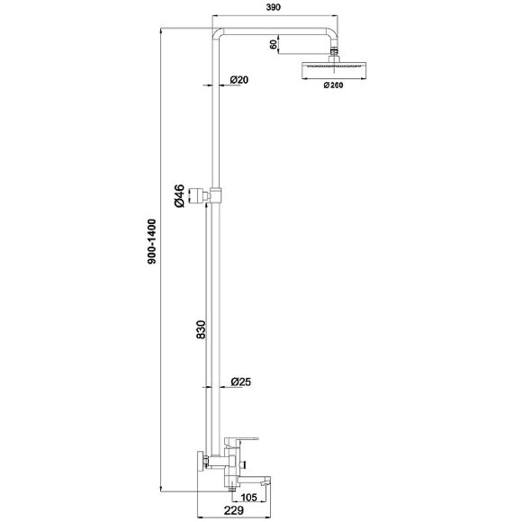 Timo Душевая система  Beverly (2019) Хром арт. SX-1060/00 (2019)