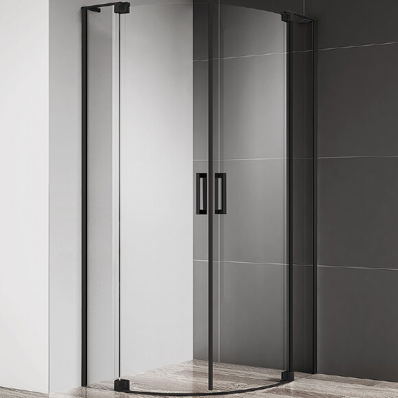 Душевой уголок SLIDER Черный матовый Cezares - SLIDER-R-2-80/90-C-NERO
