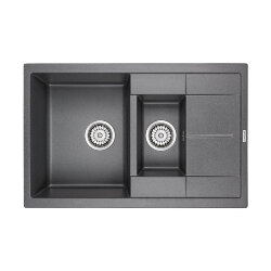 Кухонная мойка из кварца Feste Paulmark 775х495 мм, PM237850-DG цвет: графит Кухонная мойка из кварца Feste Paulmark 775х495 мм, PM237850-DG цвет: графит