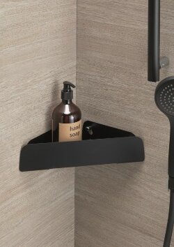 Угловая полка из нержавеющей стали 316, винтовое крепление STIL HAUS, черный матовый - 1292(23)