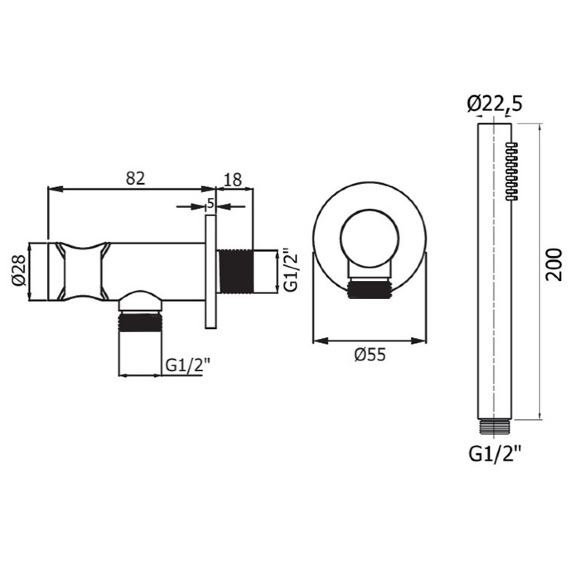 Душевой гарнитур Plumberia Selection IXO, цвет: брашированая медь, арт. HST3018RS