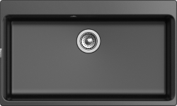 Кухонная мойка Axel 870x520, 1 чаша, Rivelato, Х-90 nero цвет: черный