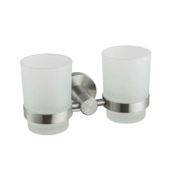 Стакан для ванной комнаты двойной сталь, Haiba - HB8308