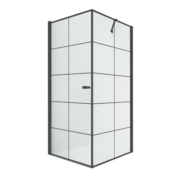 Душевое ограждение L 90x90x195 New soleo black New Trendy черный арт. D-0285A/D-0120B