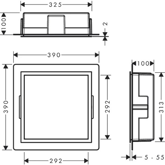 Hansgrohe настенный короб с цветом корпуса и дизайнерской рамой, 30х30х10 см, XtraStoris Individual, матовая бронза арт. 56097140 Hansgrohe настенный короб с цветом корпуса и дизайнерской рамой, 30х30х10 см, XtraStoris Individual, матовая бронза арт. 56097140