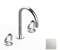 Смеситель для раковины на три отверстия устанавливаемый на борту с донным клапаном, THG Серия "О", pvd никель (H55) - G4P-151 Смеситель для раковины на три отверстия устанавливаемый на борту с донным клапаном, THG Серия "О", pvd никель (H55) - G4P-151