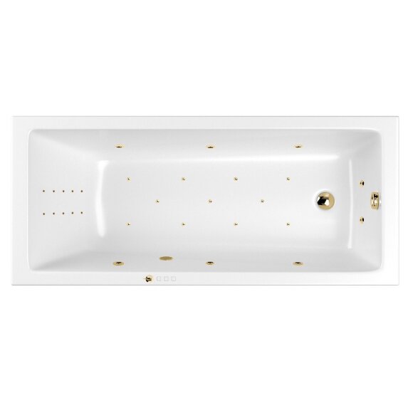 Гидромассажная ванна 180х80 Whitecross Wave 0111.180080.100.ULTRANANO.GL цвет: золото
