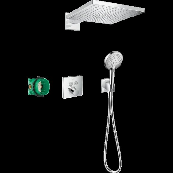 Hansgrohe душевая система скрытого монтажа с термостатом, Raindance E, глянцевый хром арт. 27952000