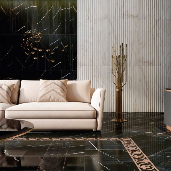 Kerama Marazzi Греппи 14026R Черный 40x120 - керамическая плитка и керамогранит