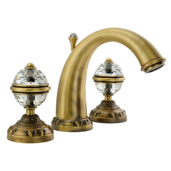 Смеситель для раковины, на 3 отв., ручки CRYSTAL, Migliore Cristalia, бронза арт. 18583