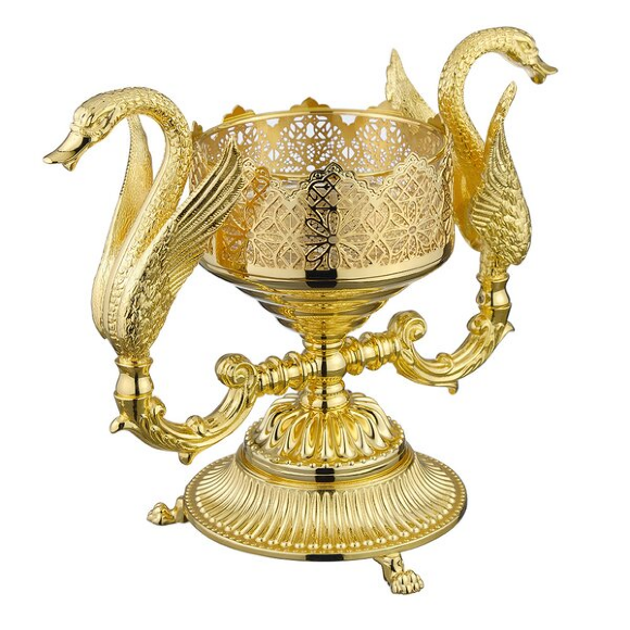 Мыльница настольная (два лебедя), Migliore Luxor, золото арт. 26218