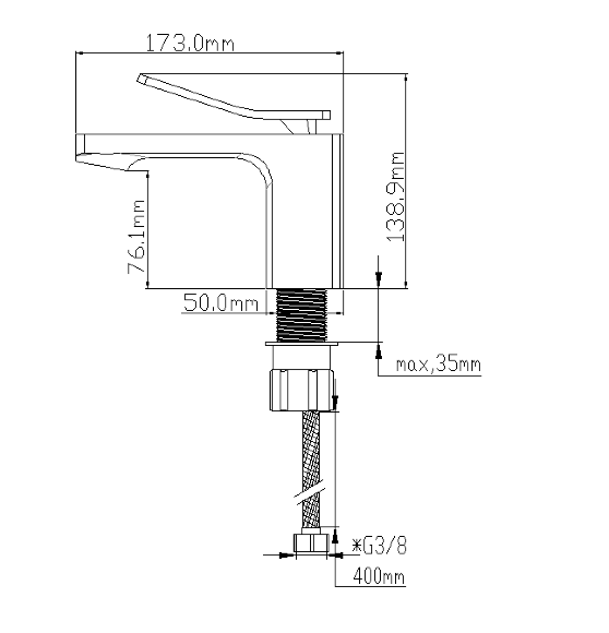 Смеситель NT1801В VOLNO NT BAGNO цвет: черный матовый