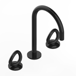 Смеситель для раковины на три отверстия устанавливаемый на борту с донным клапаном, THG Серия "О", pvd бронза (F33) - G4P-151 Смеситель для раковины на три отверстия устанавливаемый на борту с донным клапаном, THG Серия "О", pvd бронза (F33) - G4P-151