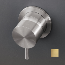 Смеситель настенный CeaDesign Milo360, встраиваемый, однорычажный, внешняя часть, сталь, цвет: сатинированное светлое золото, арт. MIL02XS Смеситель настенный CeaDesign Milo360, встраиваемый, однорычажный, внешняя часть, сталь, цвет: сатинированное светлое золото, арт. MIL02XS