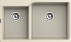 Кухонная мойка Axel 870x520, 2 чаши, Rivelato, X-90D beige scuro цвет: бежевый