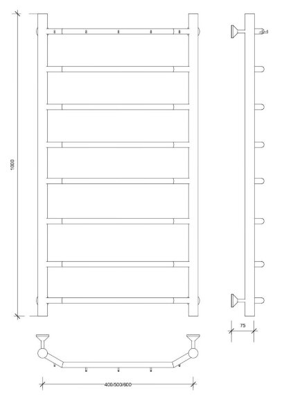 Полотенцесушитель водяной, хром, Secado 100x40, Агата 1 К - 4603777444020 Полотенцесушитель водяной, хром, Secado 100x40, Агата 1 К - 4603777444020