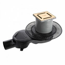 Трап водосток 100х100, s-сифон d50 h60 боковой Platz norma Berges арт. 092158