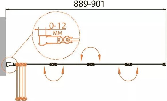 Шторка на ванну RELAX Серый Cezares - RELAX-V-4-90/140-P-Bi-L Шторка на ванну RELAX Серый Cezares - RELAX-V-4-90/140-P-Bi-L