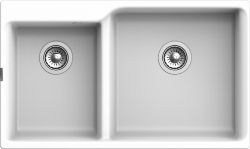 Кухонная мойка Axel 870x520, 2 чаши, Rivelato, X-90D brina цвет: белый