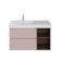 Тумба левая подвесная с ящиками 90см, Kerama Marazzi Cubo, CUB.90.2Lh\MAL.N цвет: мальва матовая-древесная