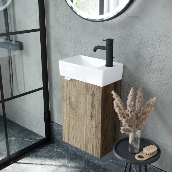 Тумба подвесная SANCOS Mini 355х205х500, с распашной дверцей, внутри 1 полка, дуб чарльстон , арт.MN35ECHL Тумба подвесная SANCOS Mini 355х205х500, с распашной дверцей, внутри 1 полка, дуб чарльстон , арт.MN35ECHL