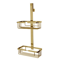 3SC Полочка-корзинка двойная 25х12хh57см, подвесная на стекло,  Appy цвет: золото арт. APPY2GD