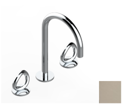 Смеситель для раковины на три отверстия устанавливаемый на борту с донным клапаном, THG Серия "О", матовое светлое золото (F31) - G4P-151 Смеситель для раковины на три отверстия устанавливаемый на борту с донным клапаном, THG Серия "О", матовое светлое золото (F31) - G4P-151